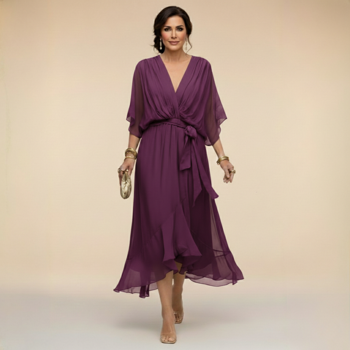 Elegant Flowing Women's Midi Dress