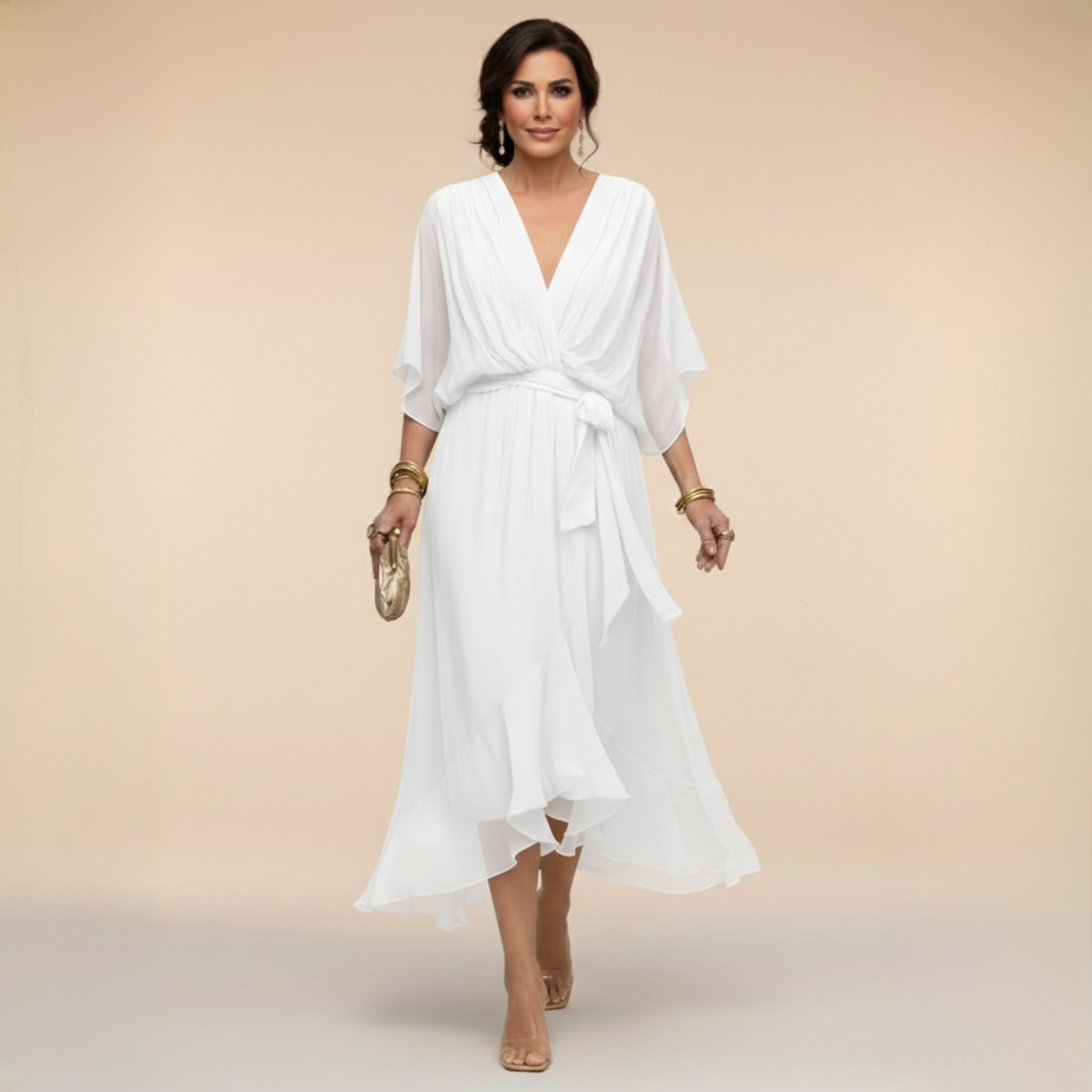 Elegant Flowing Women's Midi Dress