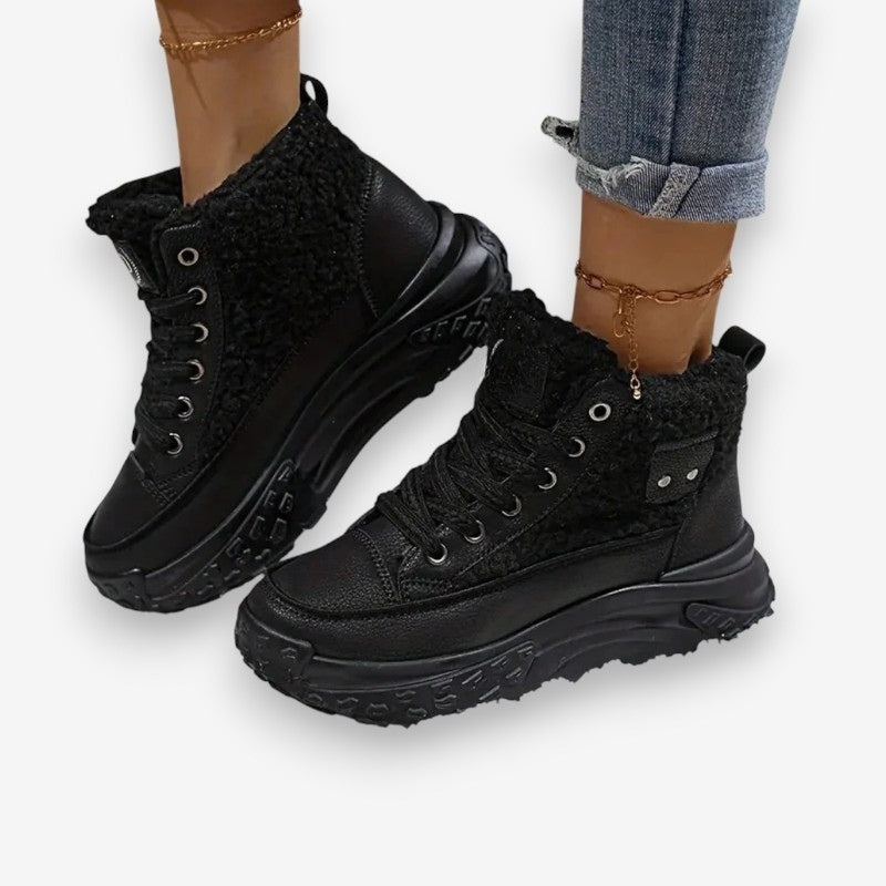 Women's Winter Lace-Up Boots, Fur Lined
