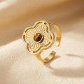 Gold Floral Open Ring