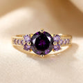 Gold Amethyst Accent Ring