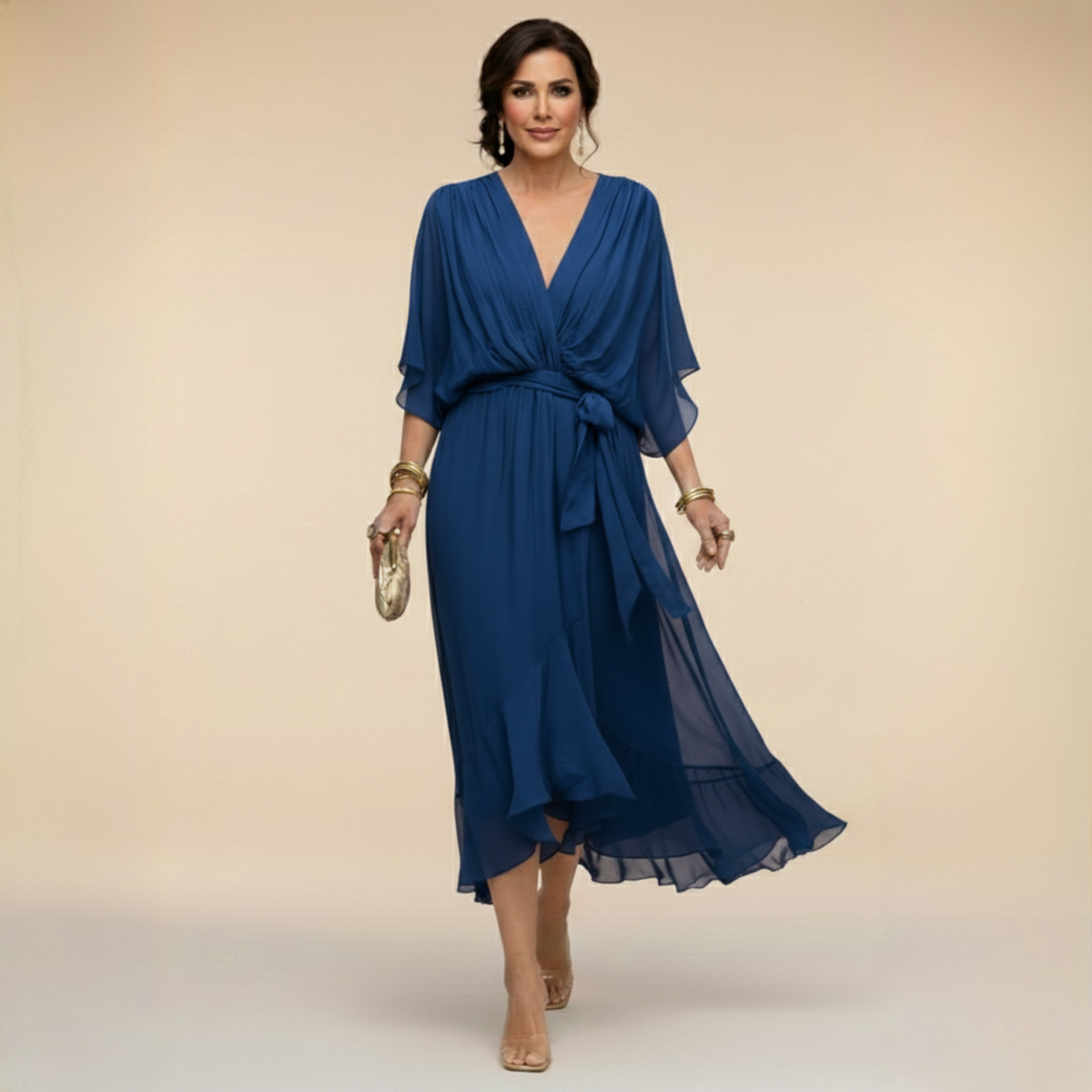 Elegant Flowing Women's Midi Dress