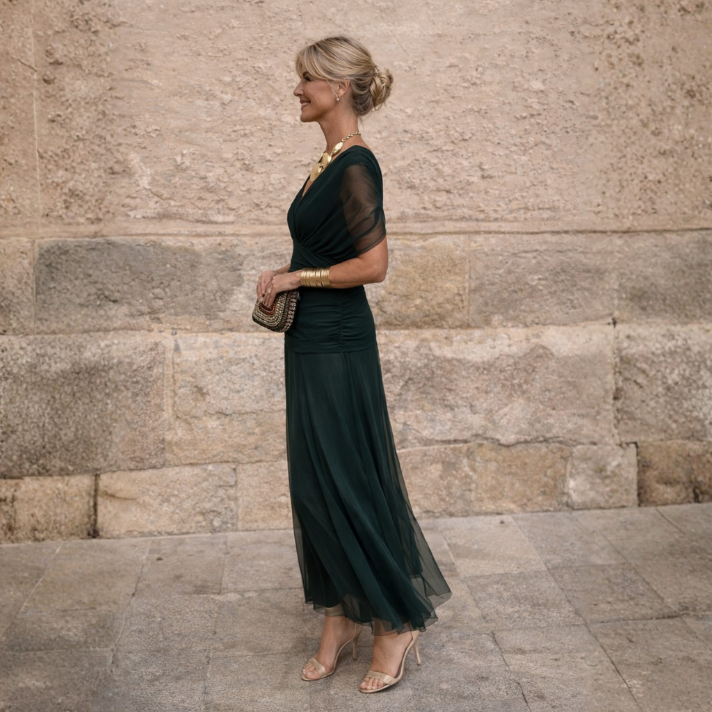Long Wrap Dress for Women in Tulle