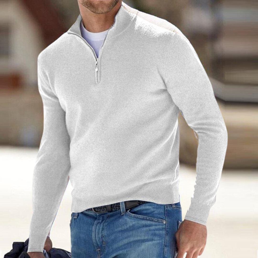 Maglione da uomo con mezza zip