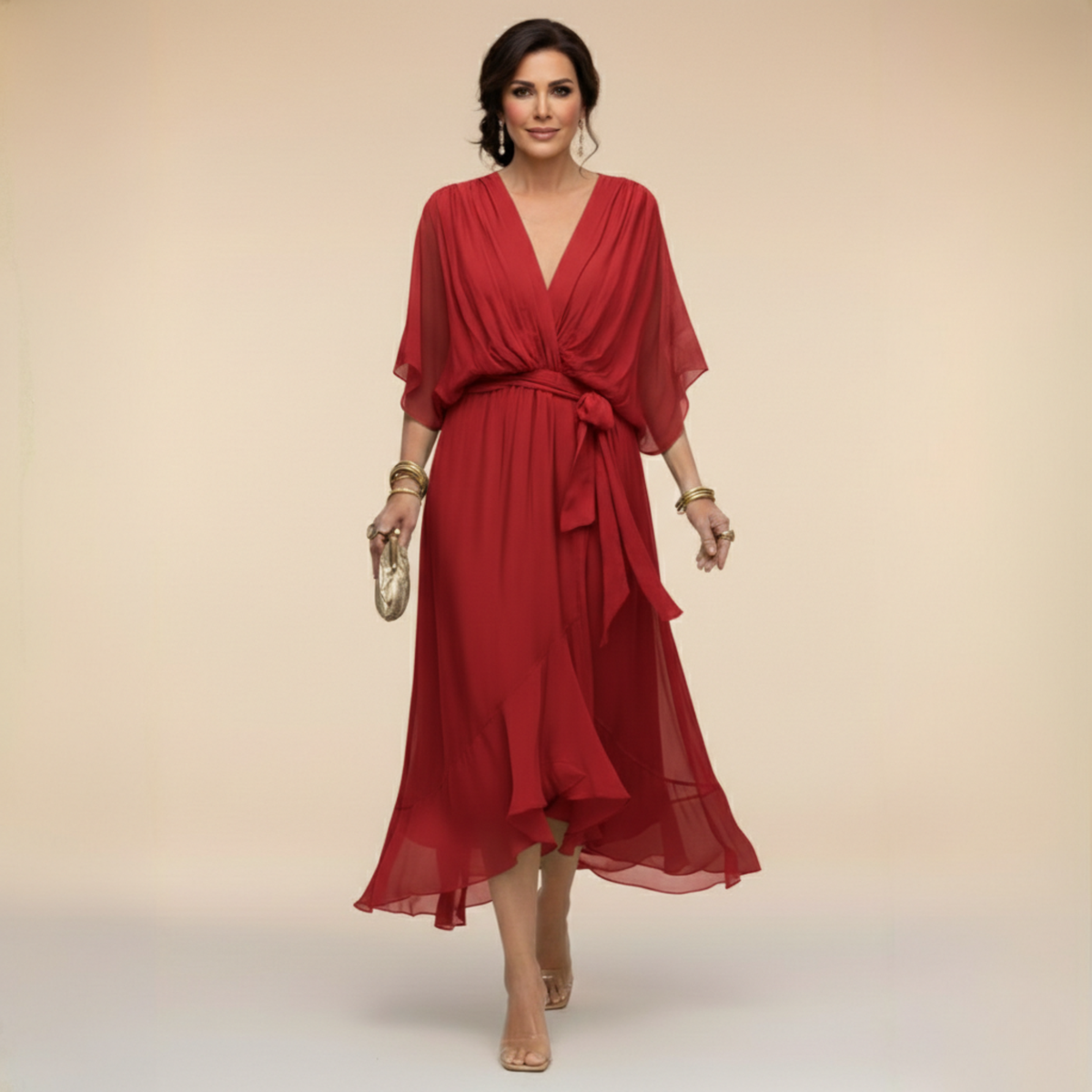 Elegant Flowing Women's Midi Dress