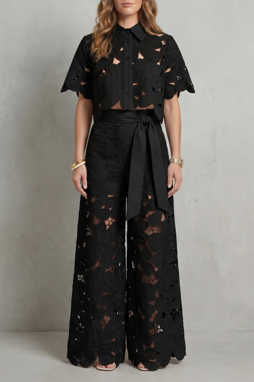 Bellarisse – Embroidered lace elegance – Top and skirt set