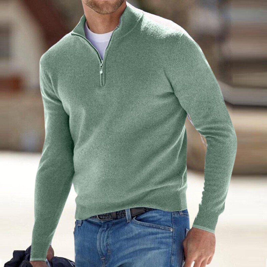 Maglione da uomo con mezza zip