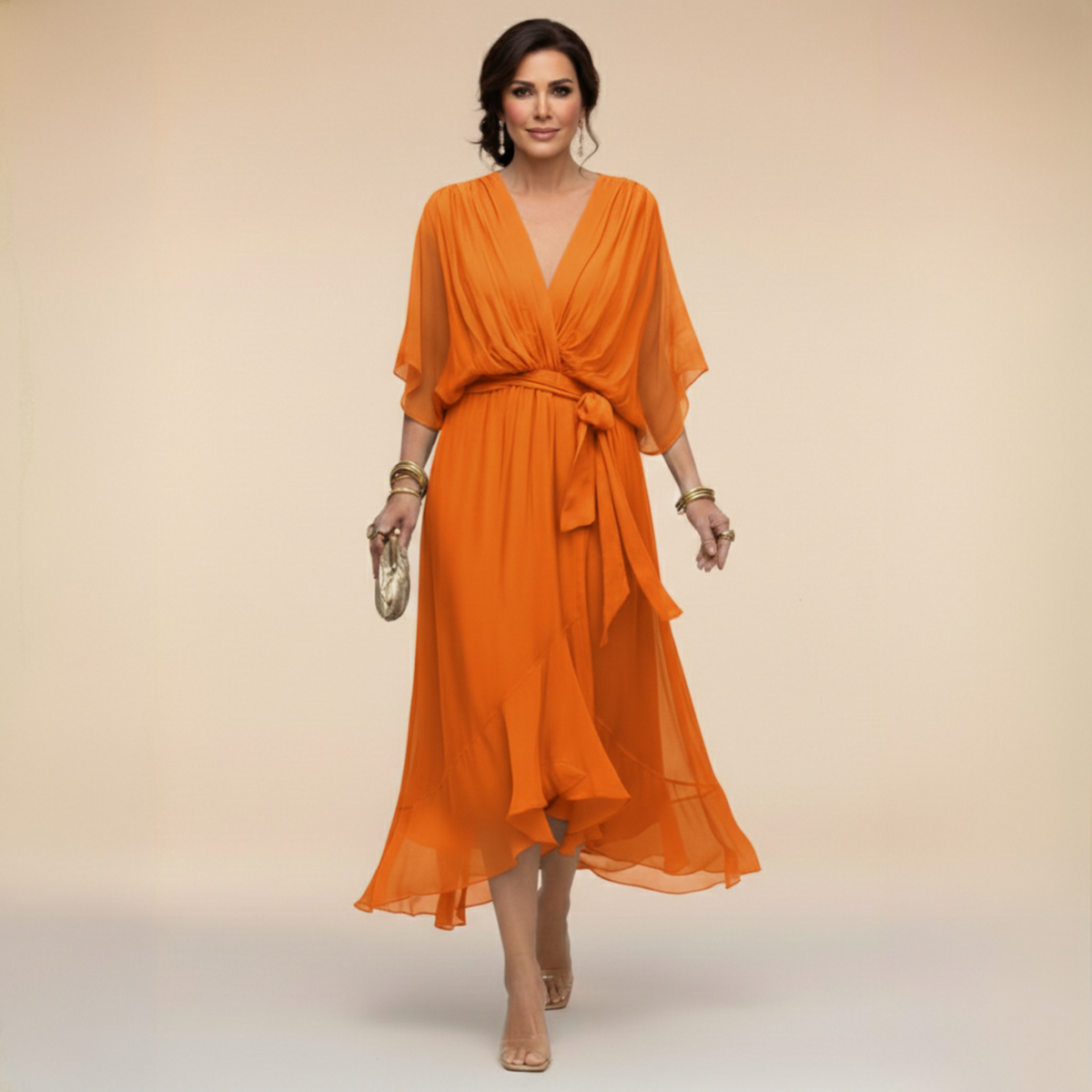 Elegant Flowing Women's Midi Dress