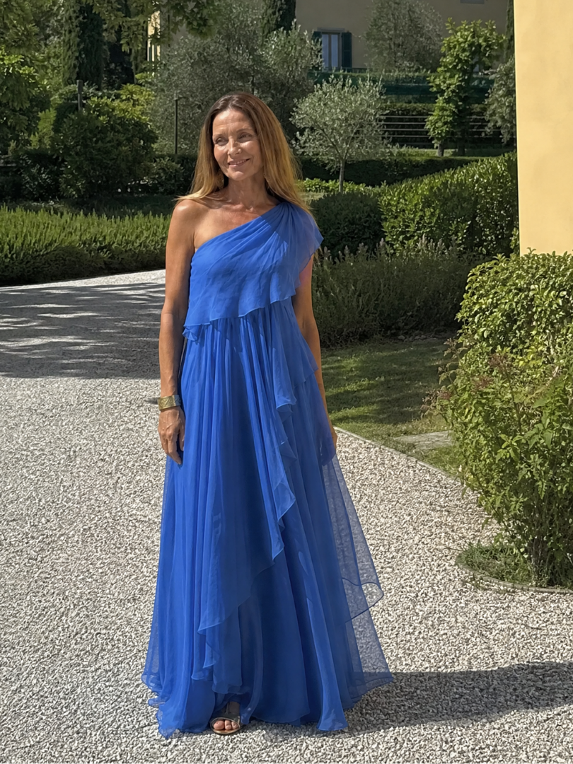 Asymmetrical Maxi Dress for Women with Ruffles