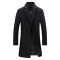 Men's Winter Long Coat, Notch Lapel