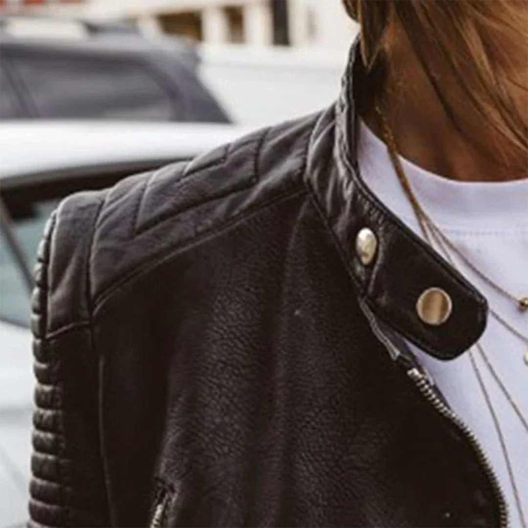 Women's Elegant Leather Jacket for Autumn