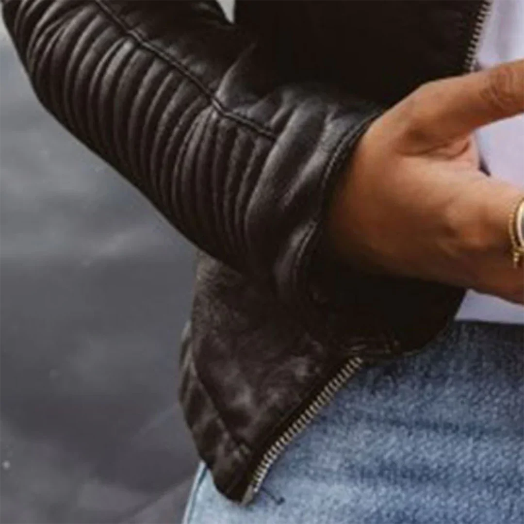 Women's Elegant Leather Jacket for Autumn