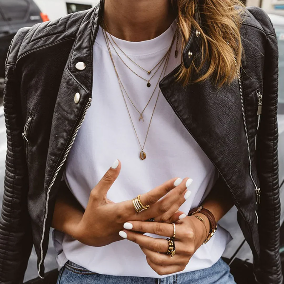 Women's Elegant Leather Jacket for Autumn