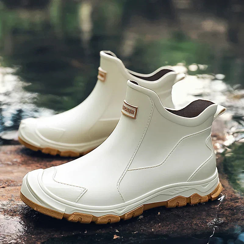 Men's Winter Rain Boots, Waterproof Ankle Height