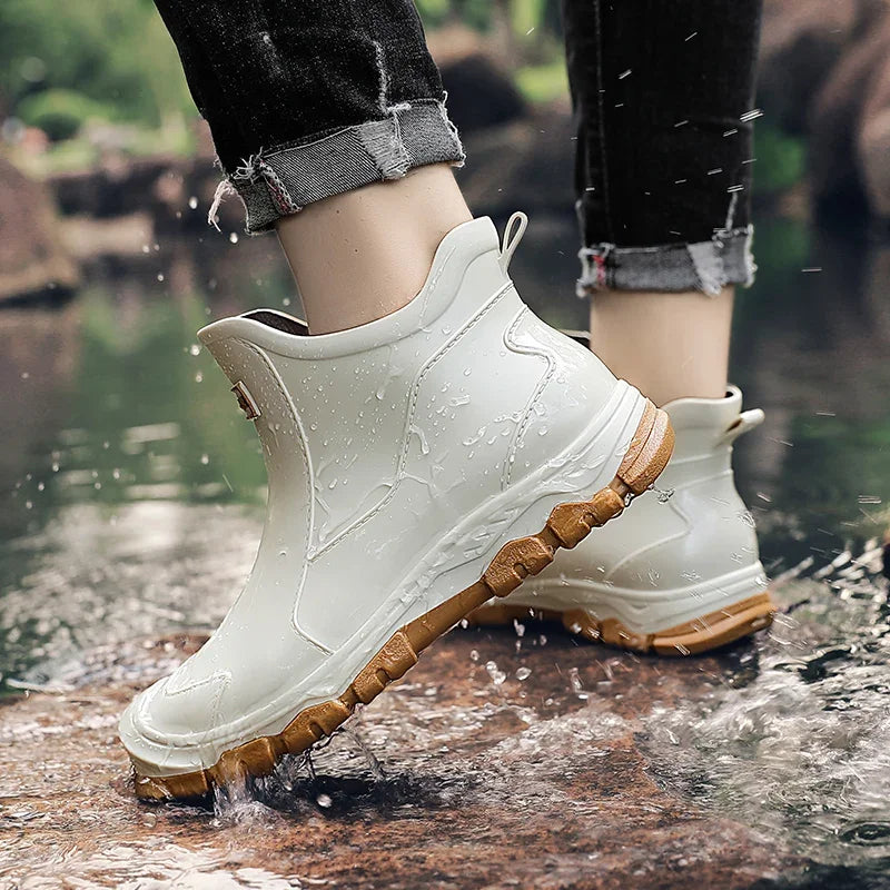 Men's Winter Rain Boots, Waterproof Ankle Height