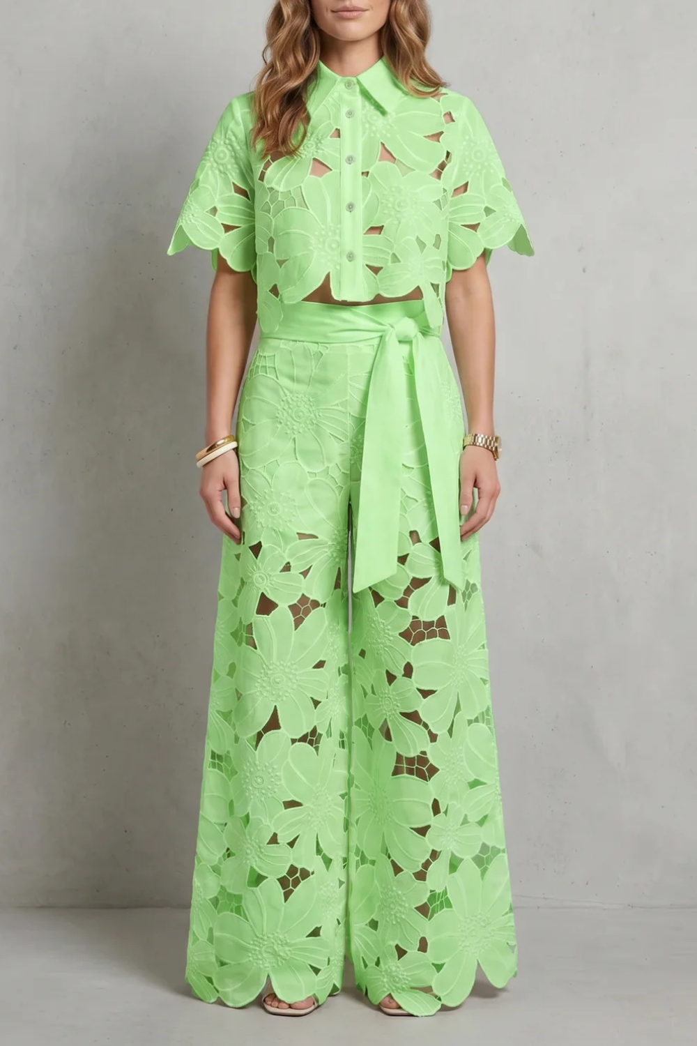 Bellarisse – Embroidered lace elegance – Top and skirt set