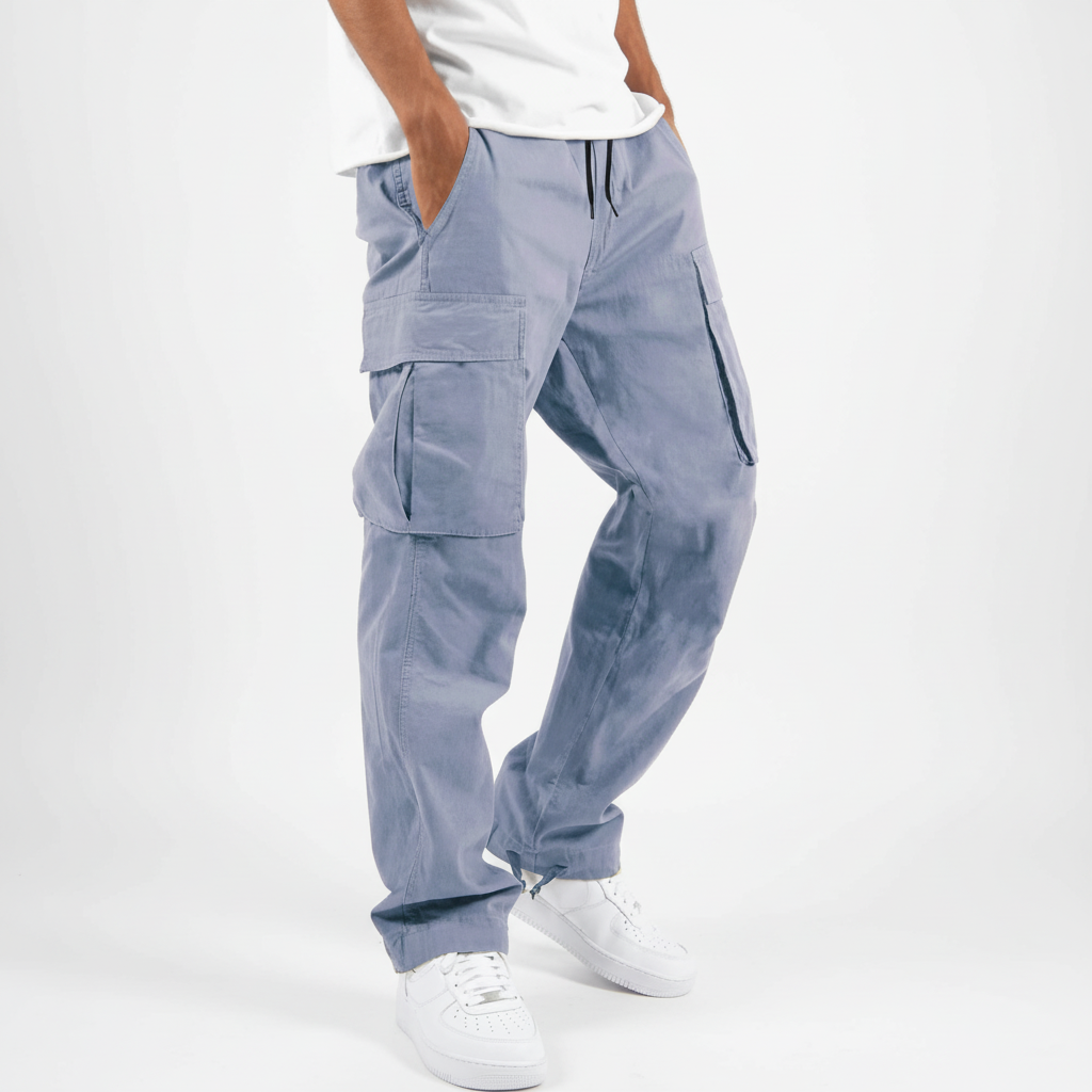Men's Winter Cotton Cargo Joggers, Loose Fit