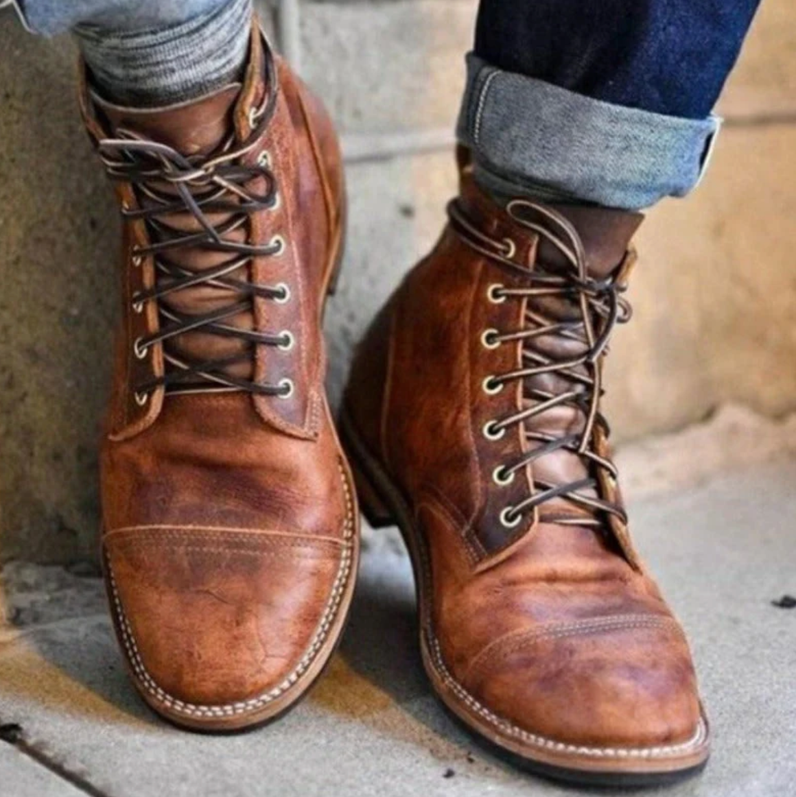 Men's Elegant Leather Ankle Boots Volker For Autumn