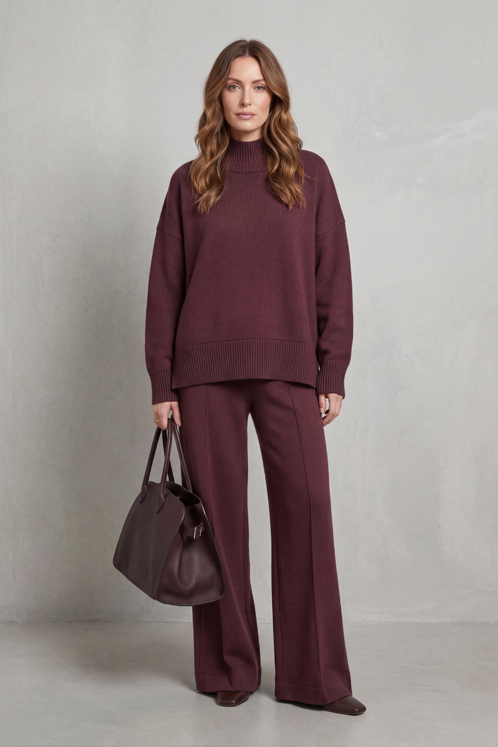 Casavella – Folded collar charm – Knit lounge set