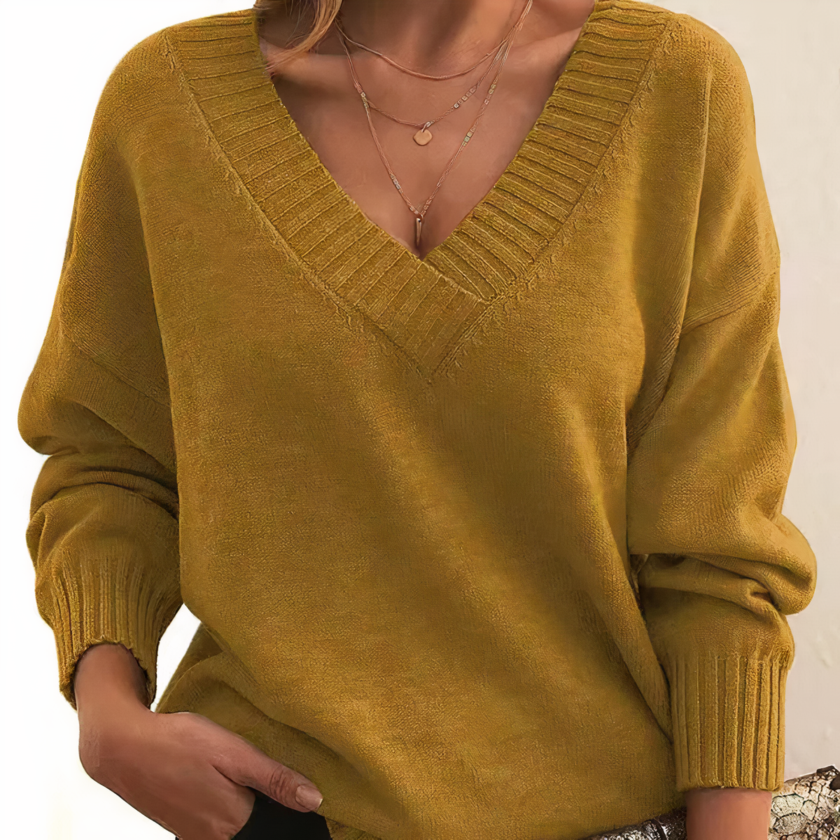 Women's Cashmere V-Neck Sweater Janne