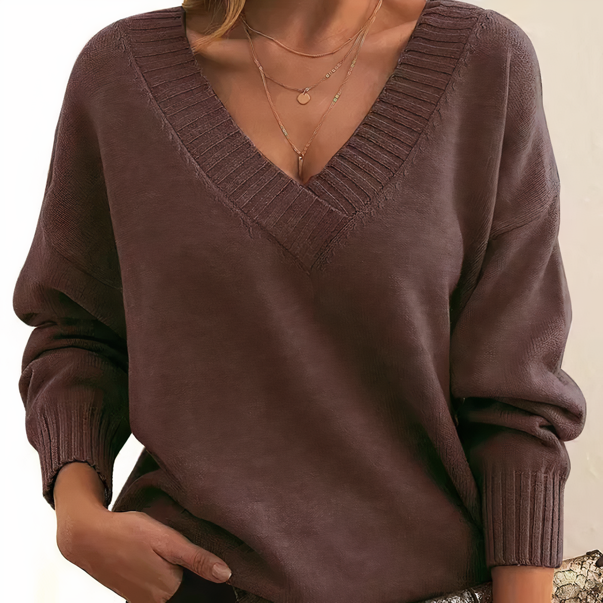 Women's Cashmere V-Neck Sweater Janne