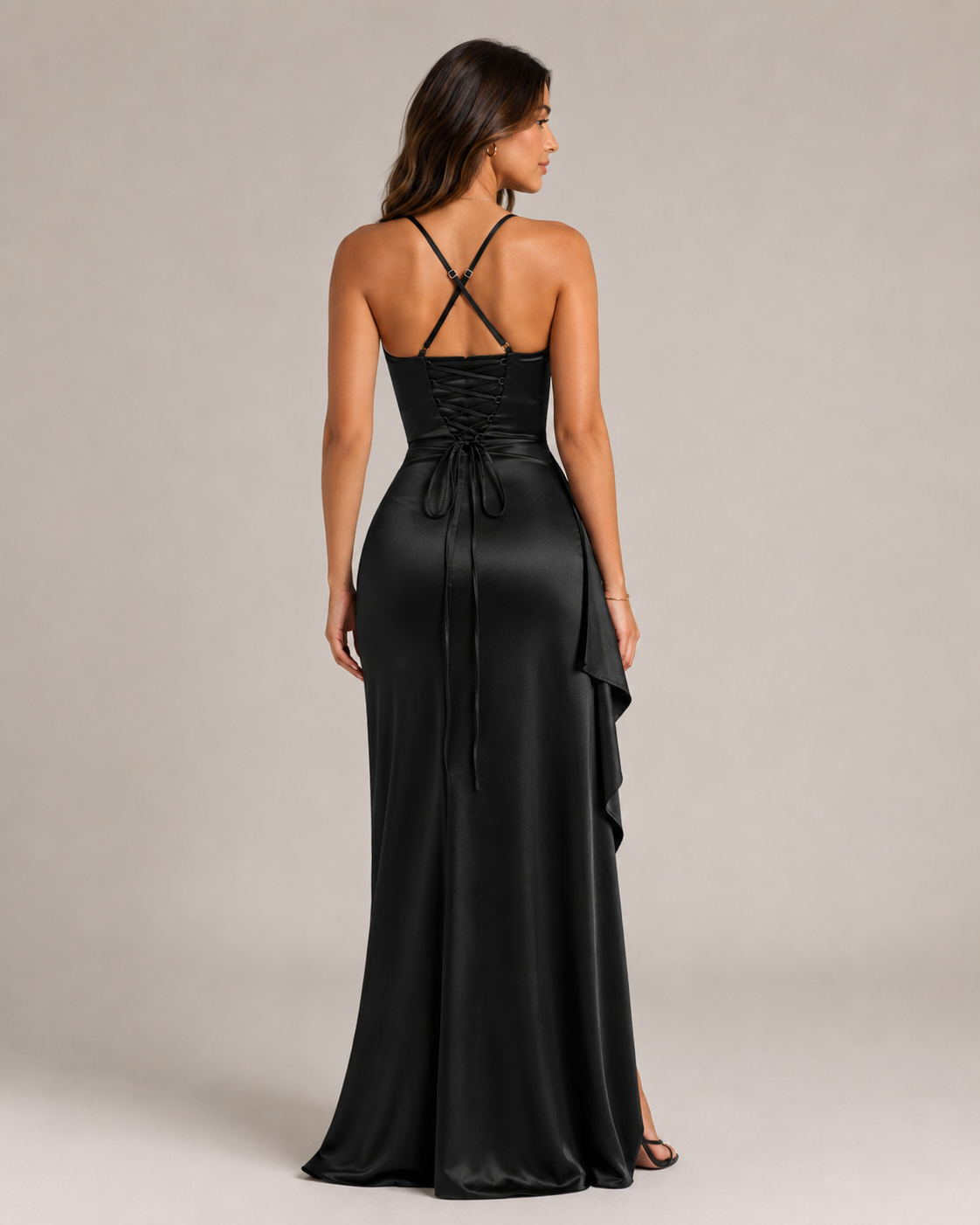 Women's Strapless Maxi Dress with High Slit