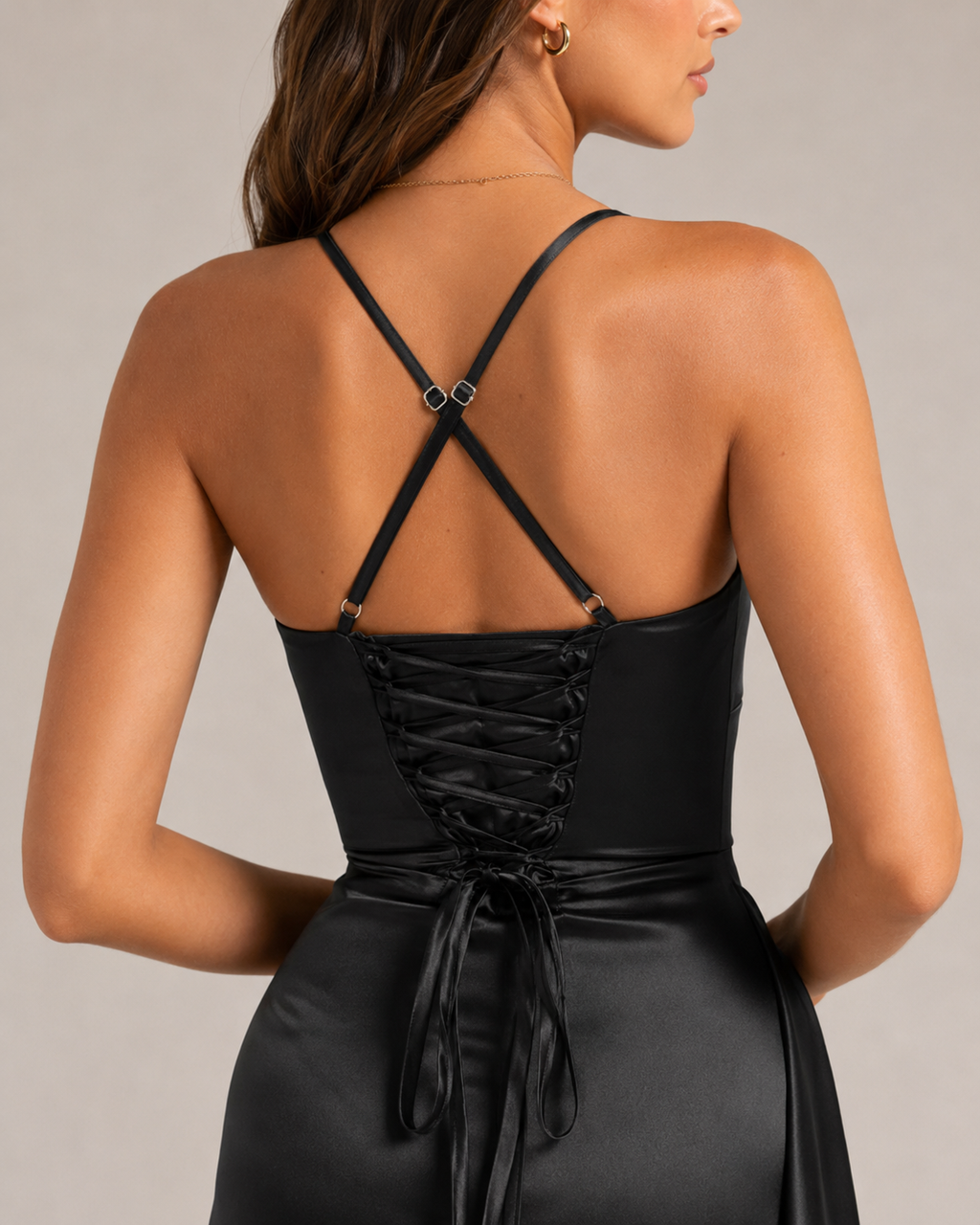 Women's Strapless Maxi Dress with High Slit