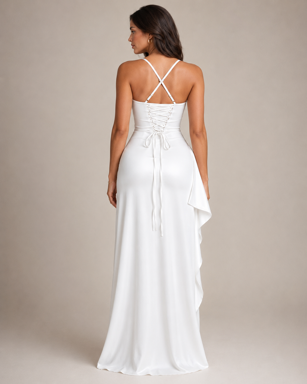 Women's Strapless Maxi Dress with High Slit