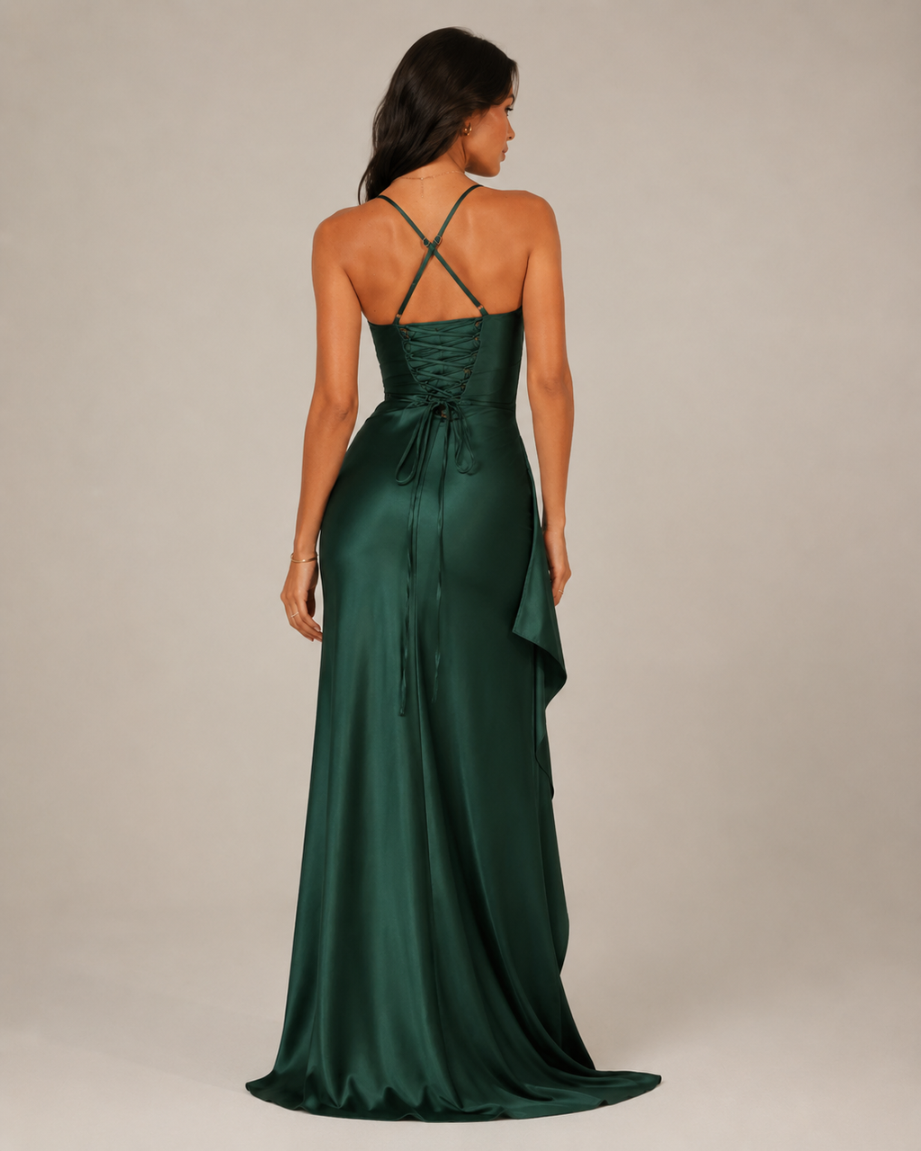 Women's Strapless Maxi Dress with High Slit