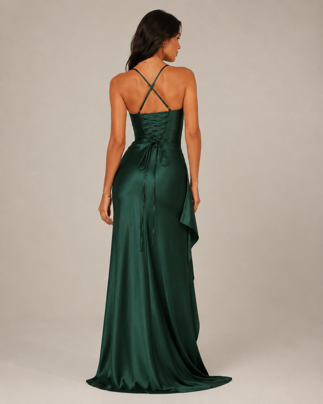 Women's Strapless Maxi Dress with High Slit