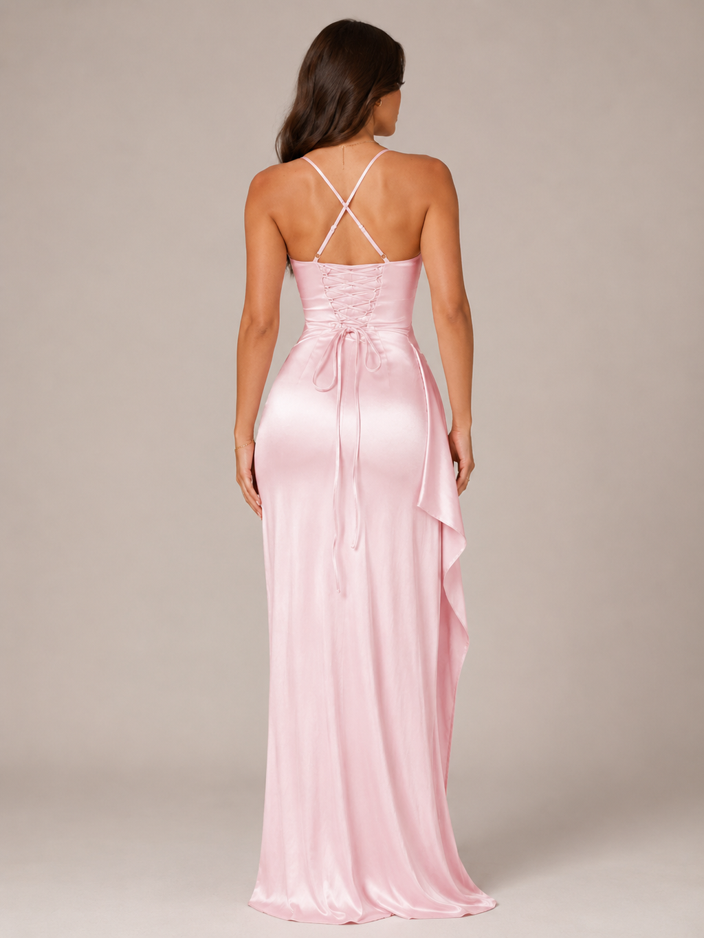 Women's Strapless Maxi Dress with High Slit