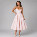 Women's Corset Midi Dress with Full Skirt – Wedding Guest Style