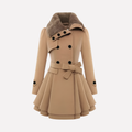 Women's Winter Coat, Buttons and Belt