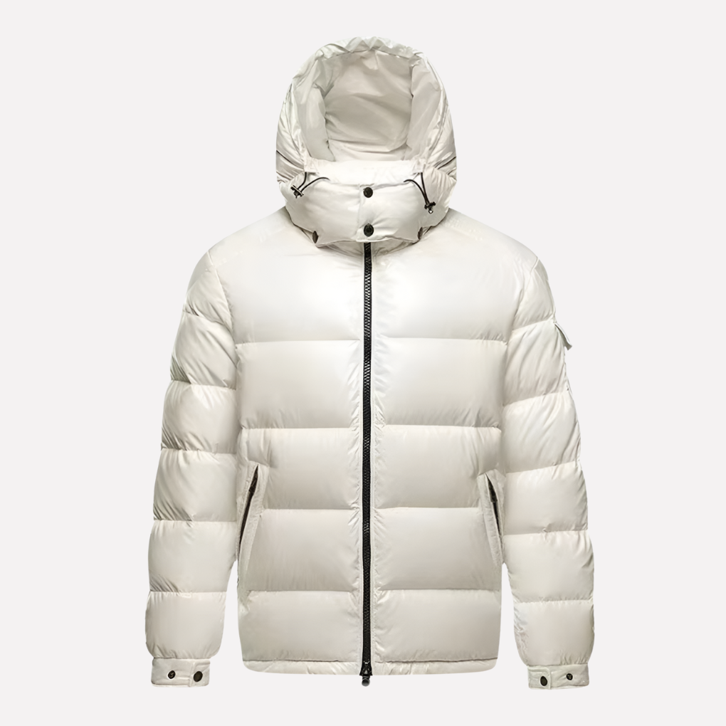 Men's Winter Hooded Puffer Jacket, Gloss Finish