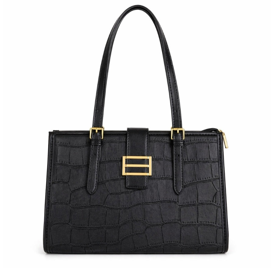 Clara Croc Tote Black