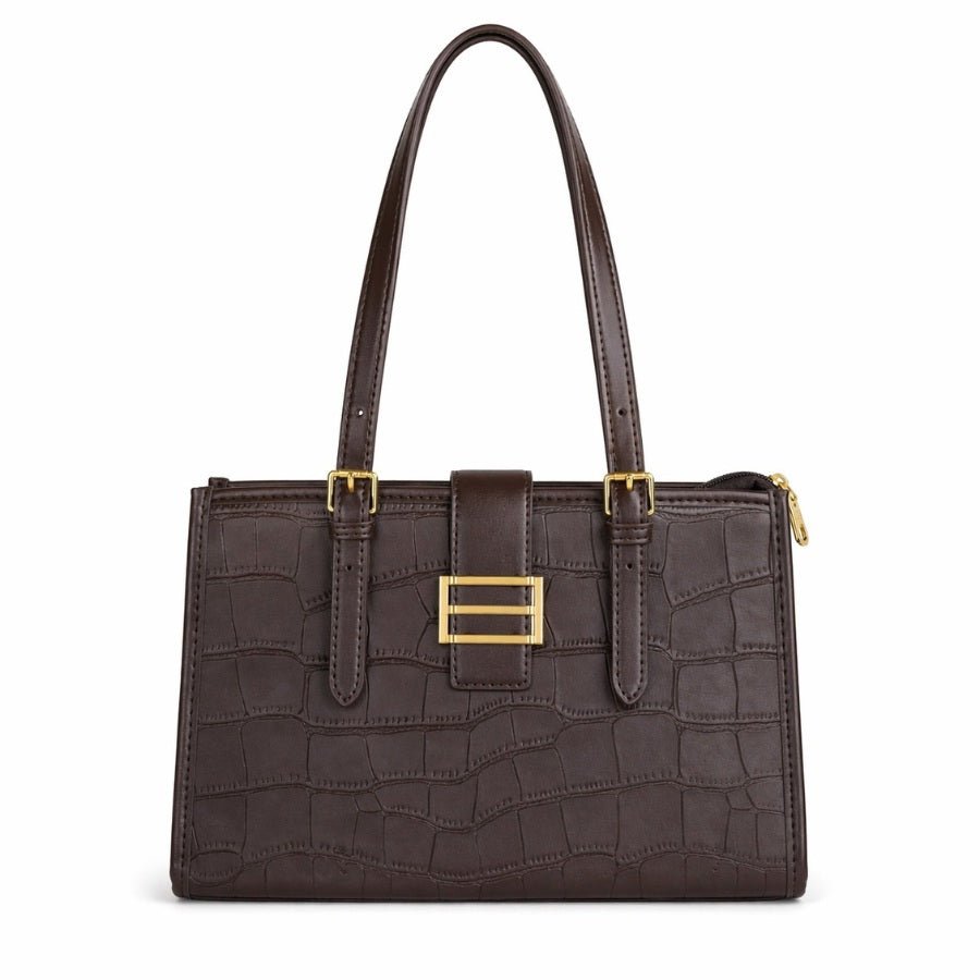 Clara Croc Tote Brown