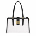 Clara Croc Tote White Black