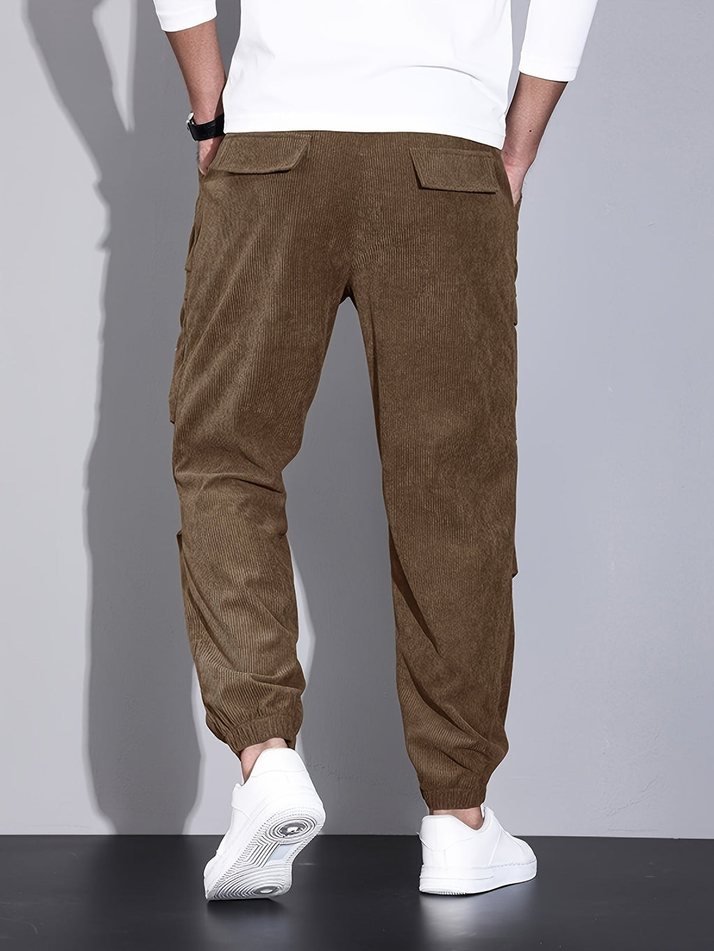 Men's Winter Corduroy Cargo Trousers