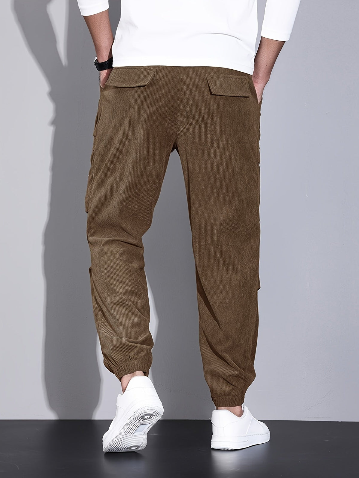 Men's Winter Corduroy Cargo Trousers