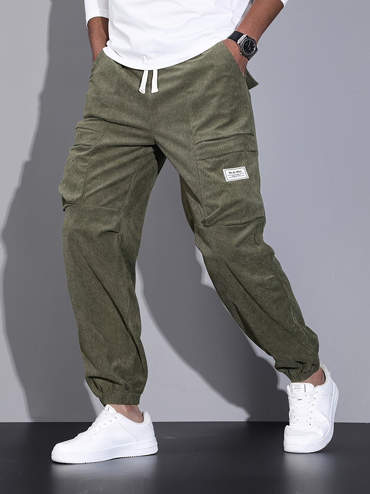 Men's Winter Corduroy Cargo Trousers