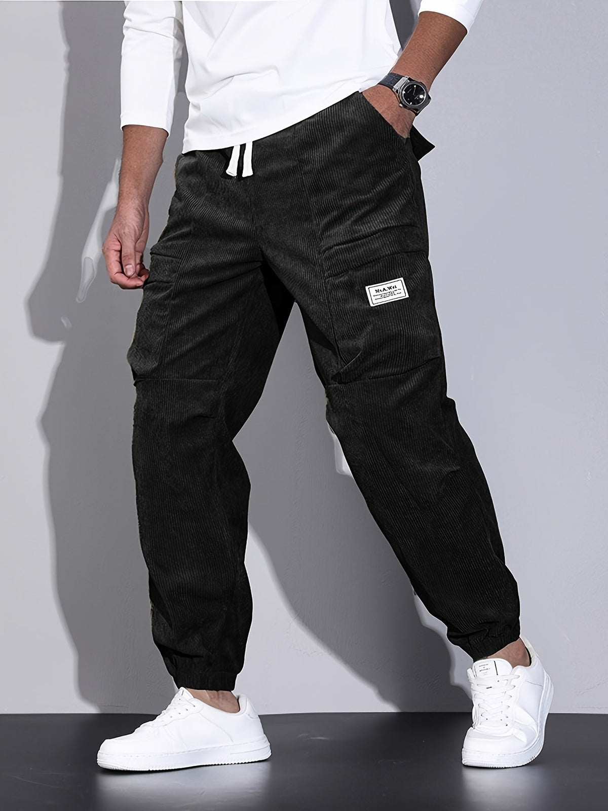 Men's Winter Corduroy Cargo Trousers