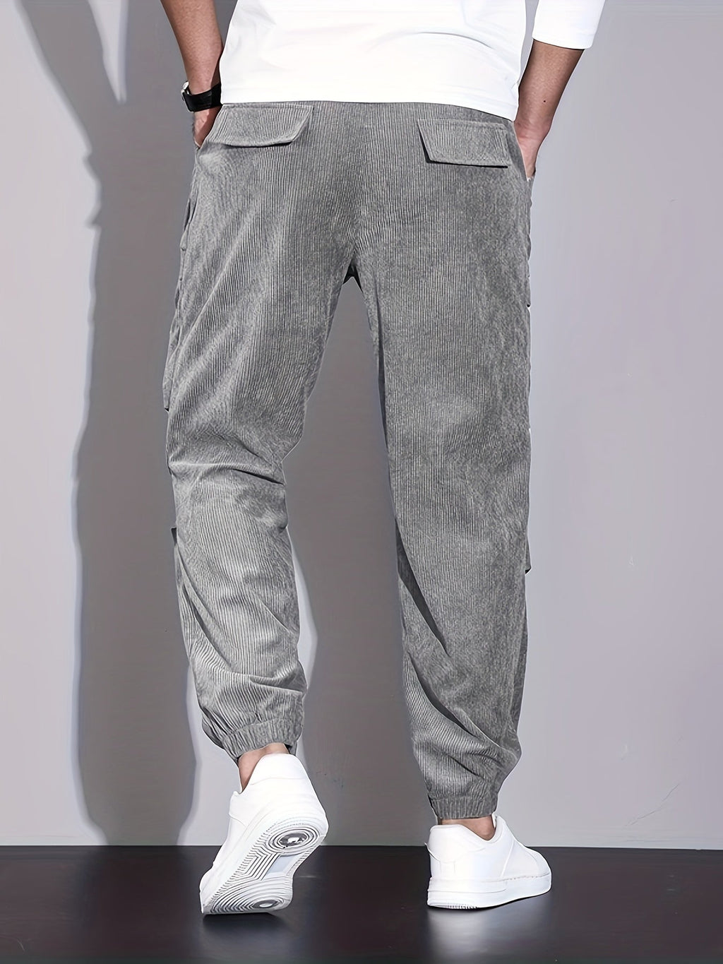 Men's Winter Corduroy Cargo Trousers