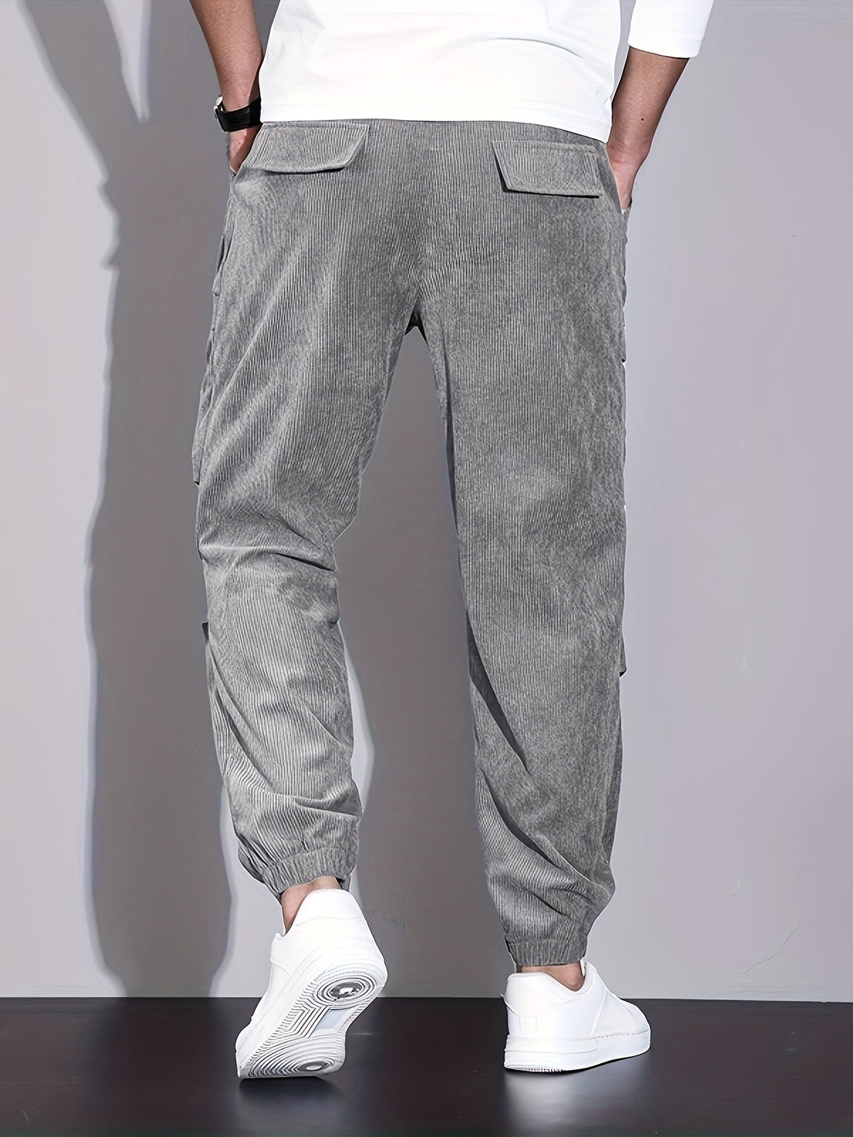 Men's Winter Corduroy Cargo Trousers