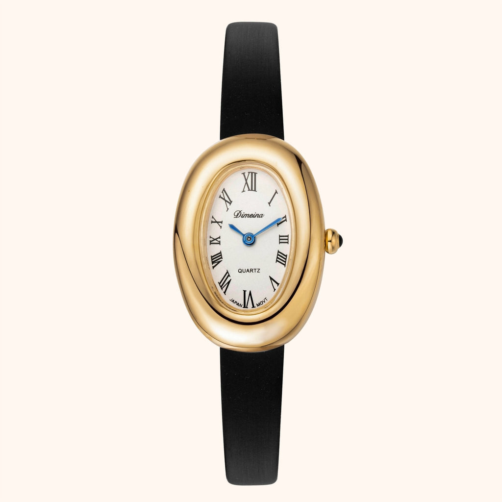 Elvina | Black Leather Gold