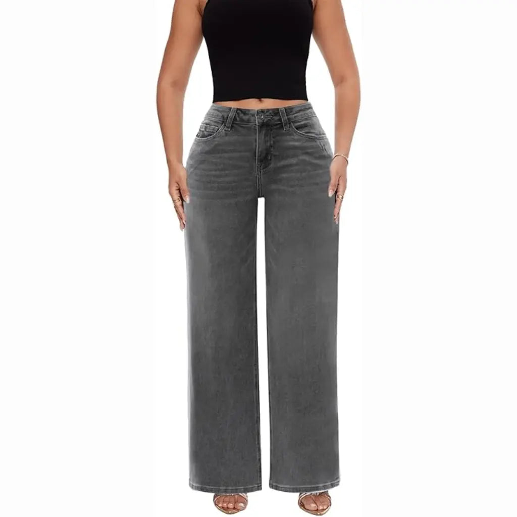 BBL Jeans- Mid-Low Rise Stretch Wide-Leg Jeans
