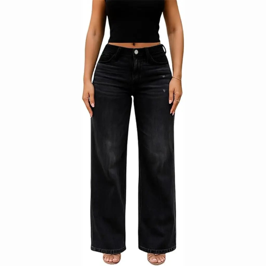 BBL Jeans- Mid-Low Rise Stretch Wide-Leg Jeans