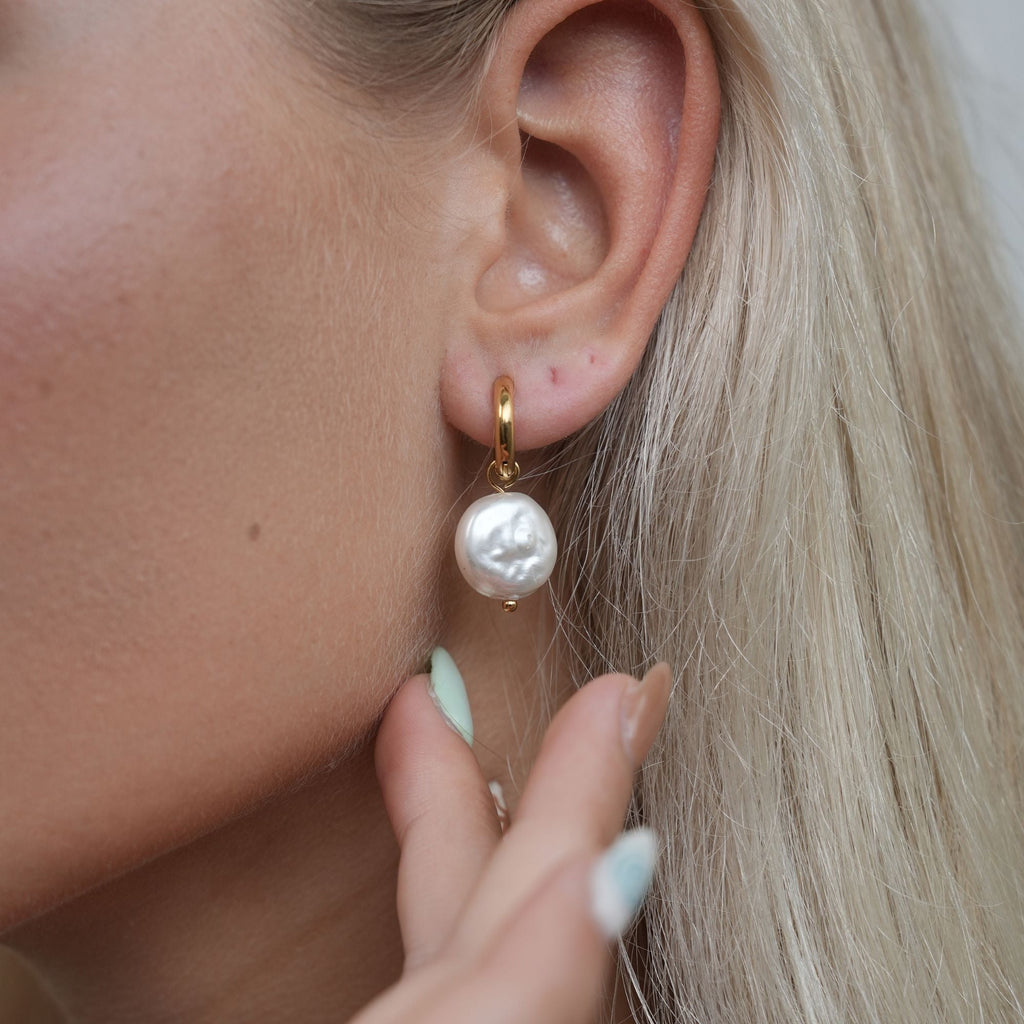 Serilda Coin Hoop Earrings | 18K Gold-Plated
