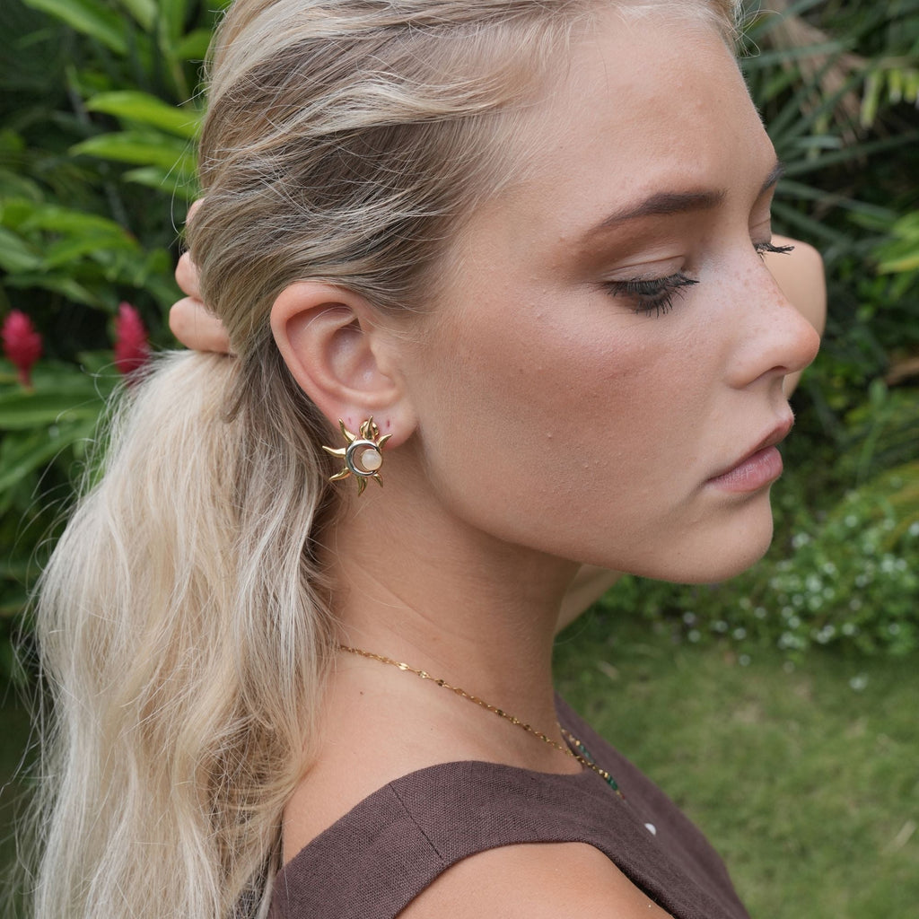 Scarlett Solstice Studs | 18K Gold-Plated & Sterling Silver