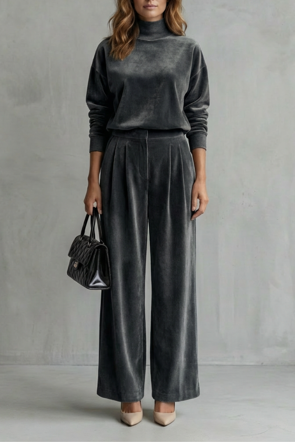 Élianne – Luxe Velour Elegance – Two-Piece Lounge Set