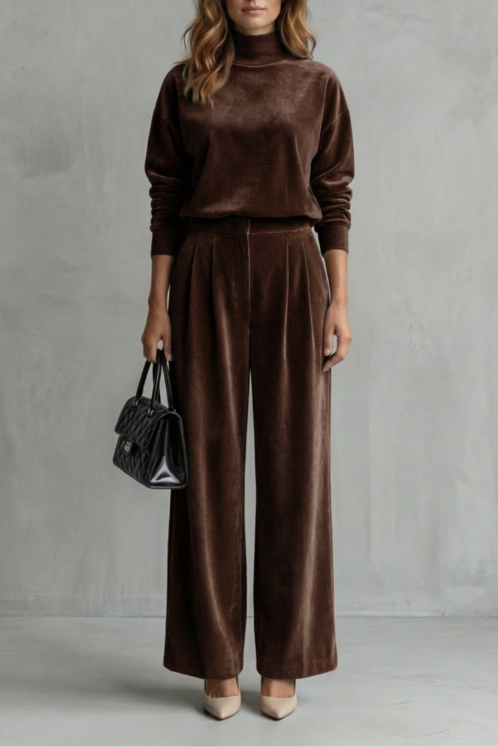 Élianne – Luxe Velour Elegance – Two-Piece Lounge Set
